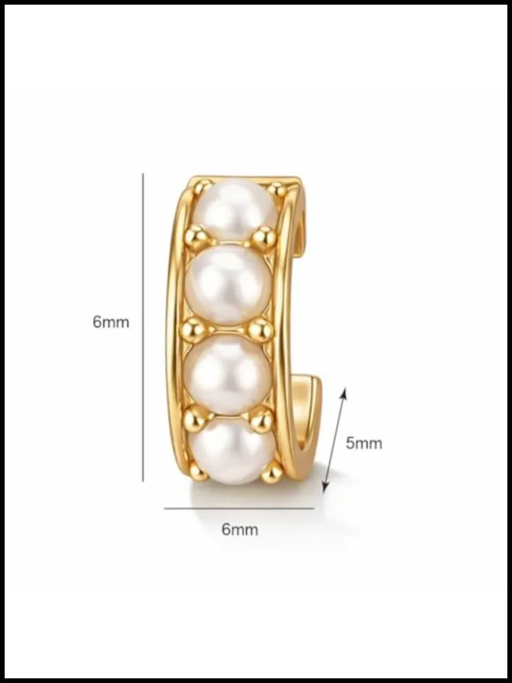 18K Gold Plated Pearl Huggie Hoop Earrings for Women, Hypoallergenic Small Hoop